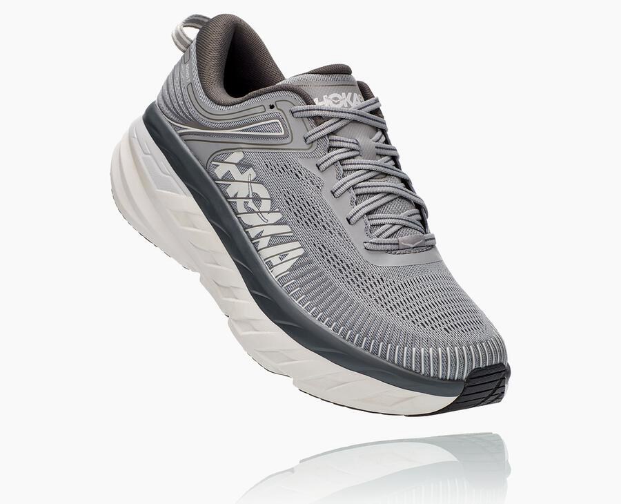 Hoka One One Bondi 7 Löparskor Herr - Grå - ENWJY-1390